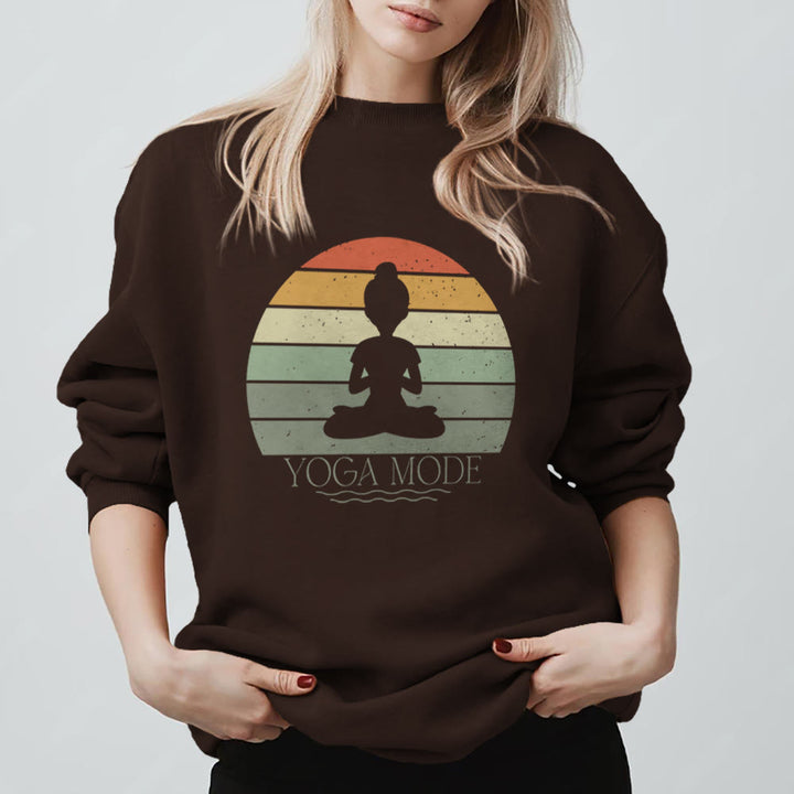 Sweat-shirt humoristique Olivenorma pour les amoureux du yoga - Brun - 2XL - image 7
