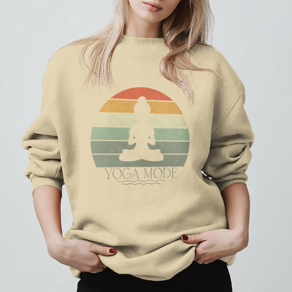 Sweat-shirt humoristique Olivenorma pour les amoureux du yoga - Jaune clair - 2XL - image 0