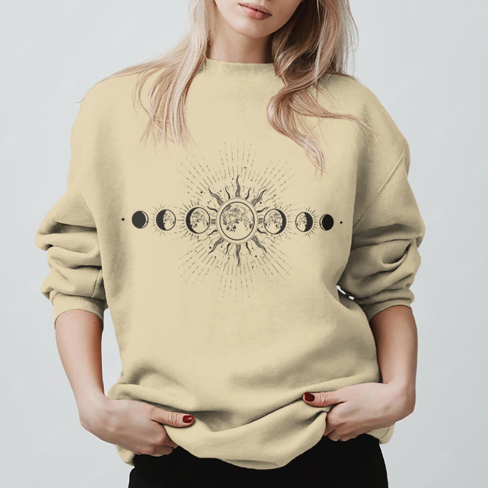 Sweat-shirt bohème Olivenorma Lune et Soleil Célestes - Jaune clair - 2XL - image 1