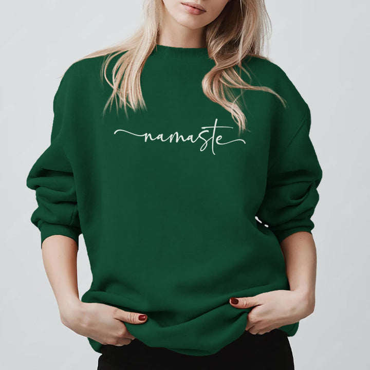 Sweat-shirt de méditation Olivenorma Namaste Yoga - Vert - 2XL - image 13