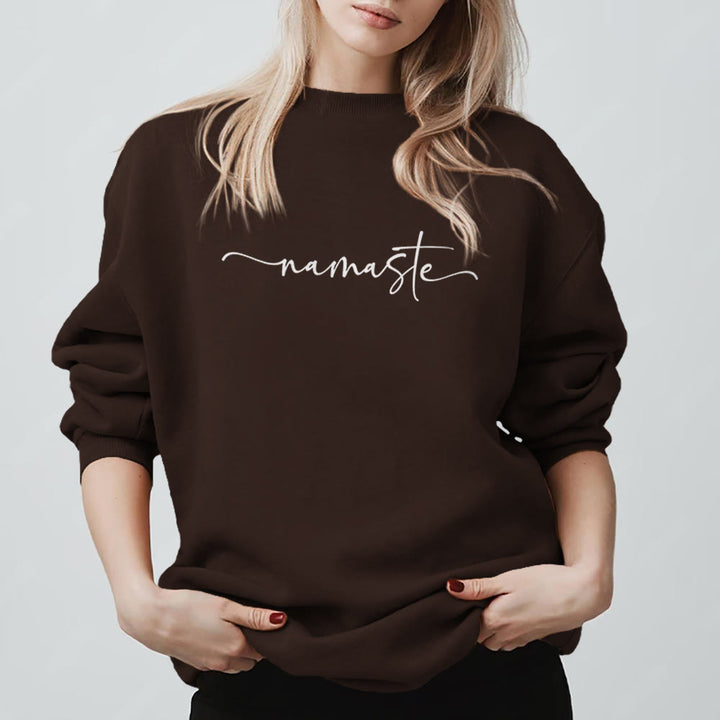 Sweat-shirt de méditation Olivenorma Namaste Yoga - Brun - 2XL - image 7