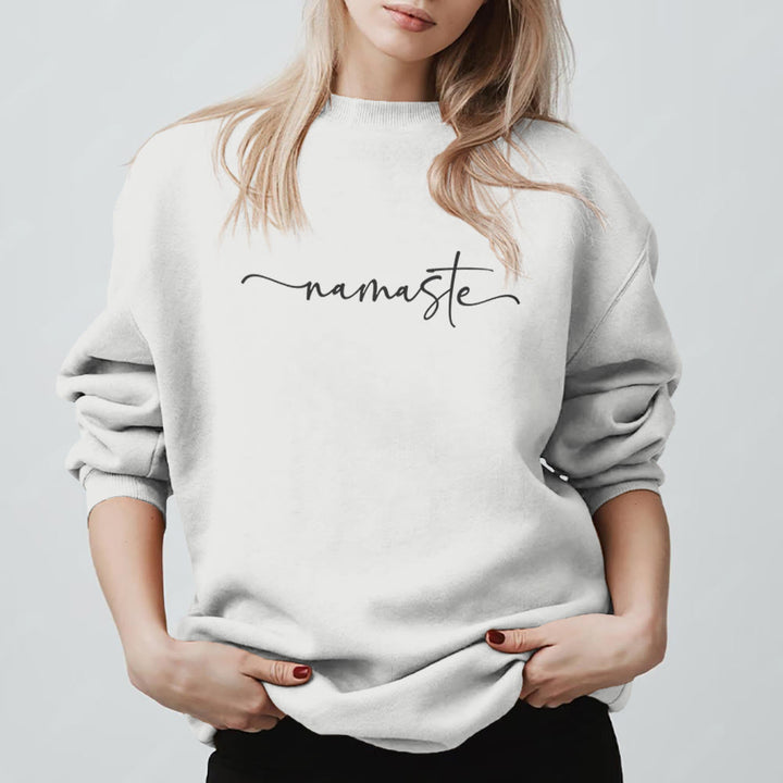 Sweat-shirt de méditation Olivenorma Namaste Yoga - Blanc - 2XL - image 5