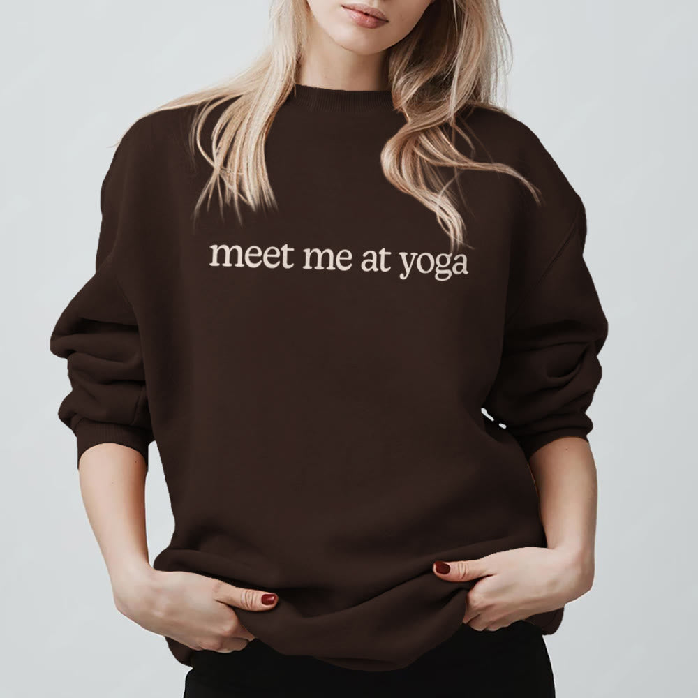 Sweat-shirt mignon Olivenorma Meet Me At Yoga - Brun - 2XL - image 0