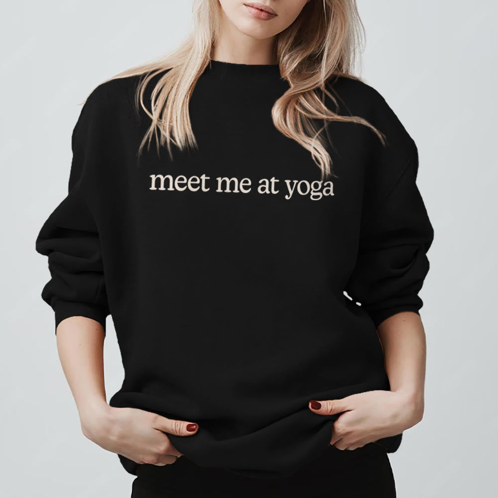 Sweat-shirt mignon Olivenorma Meet Me At Yoga - Noir - 2XL - image 3