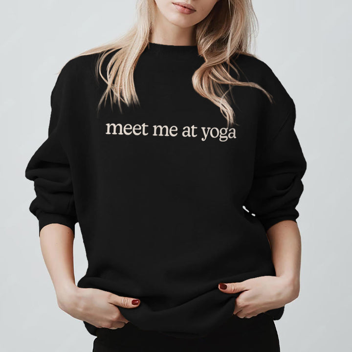Sweat-shirt mignon Olivenorma Meet Me At Yoga - Noir - 2XL - image 3