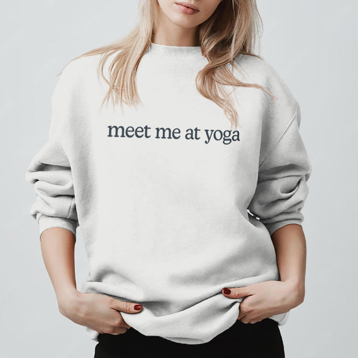 Sweat-shirt mignon Olivenorma Meet Me At Yoga - Blanc - 2XL - image 7