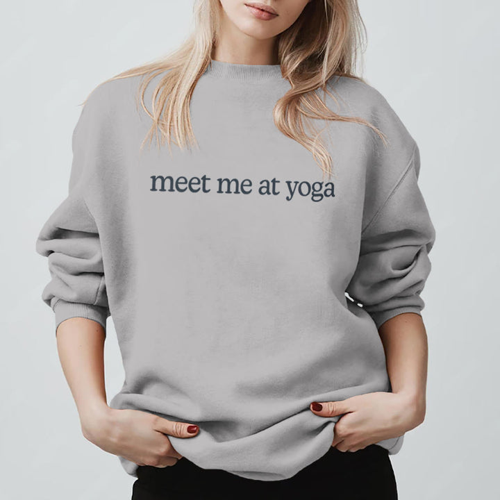 Sweat-shirt mignon Olivenorma Meet Me At Yoga - Gris - 2XL - image 11