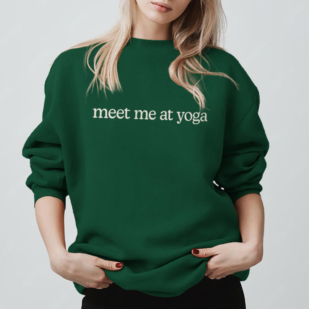 Sweat-shirt mignon Olivenorma Meet Me At Yoga - Vert - 2XL - image 13