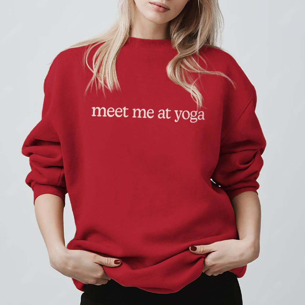 Sweat-shirt mignon Olivenorma Meet Me At Yoga - Rouge - 2XL - image 9