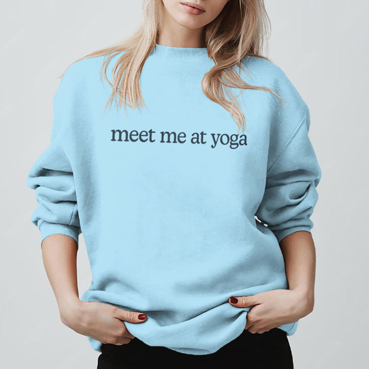 Sweat-shirt mignon Olivenorma Meet Me At Yoga - Bleu - 2XL - image 15