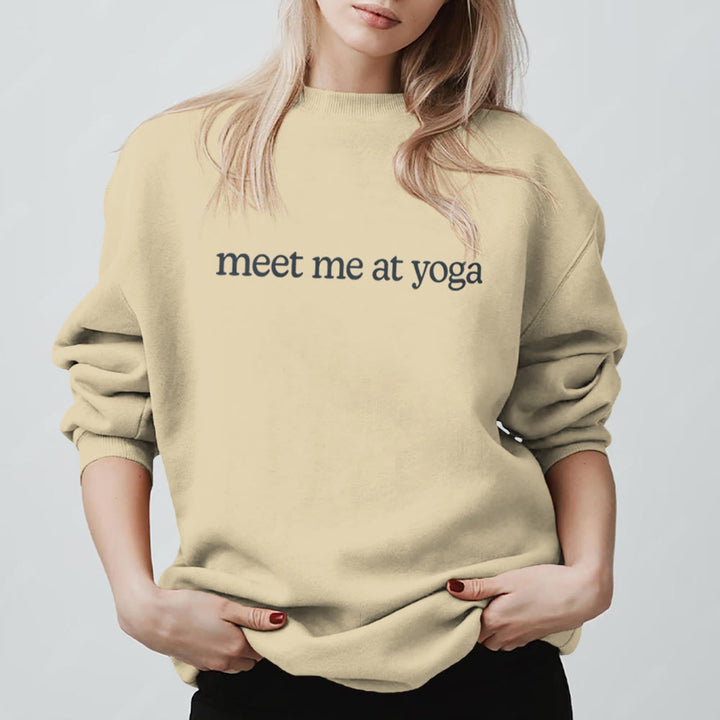 Sweat-shirt mignon Olivenorma Meet Me At Yoga - Jaune clair - 2XL - image 5