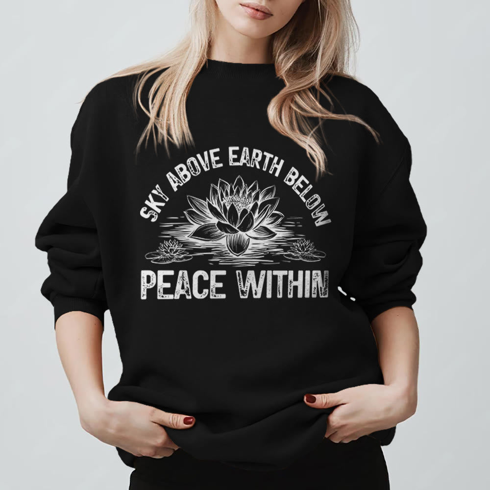 Sweat-shirt Olivenorma Lotus pour méditation de pleine conscience - Noir - 2XL - image 7