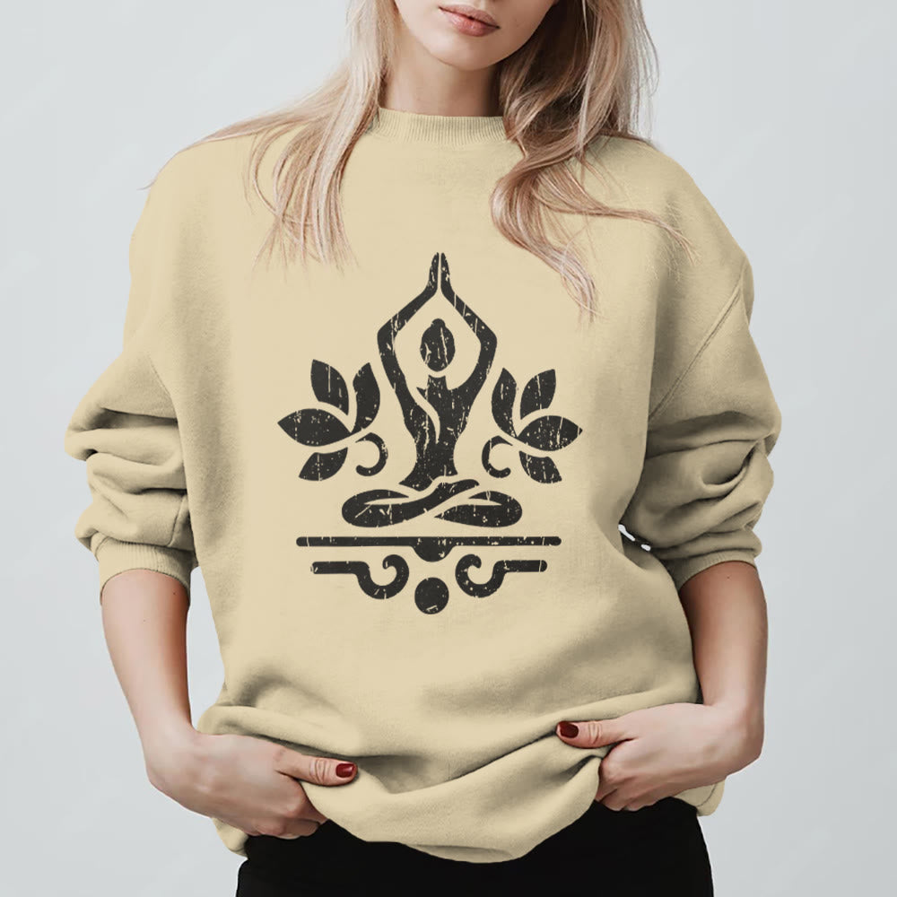 Sweat-shirt Olivenorma Namaste Yoga Lover - Jaune clair - 2XL - image 11