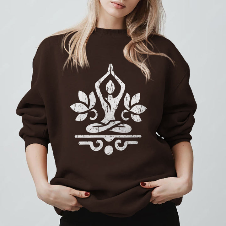 Sweat-shirt Olivenorma Namaste Yoga Lover - Brun - 2XL - image 7