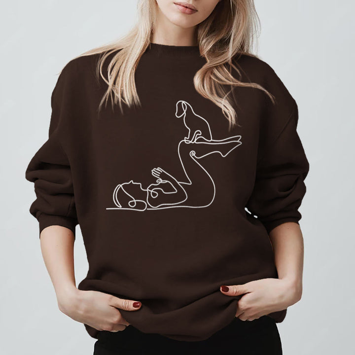 Sweat-shirt Olivenorma Yoga pour amoureux des chiens - Brun - 2XL - image 7