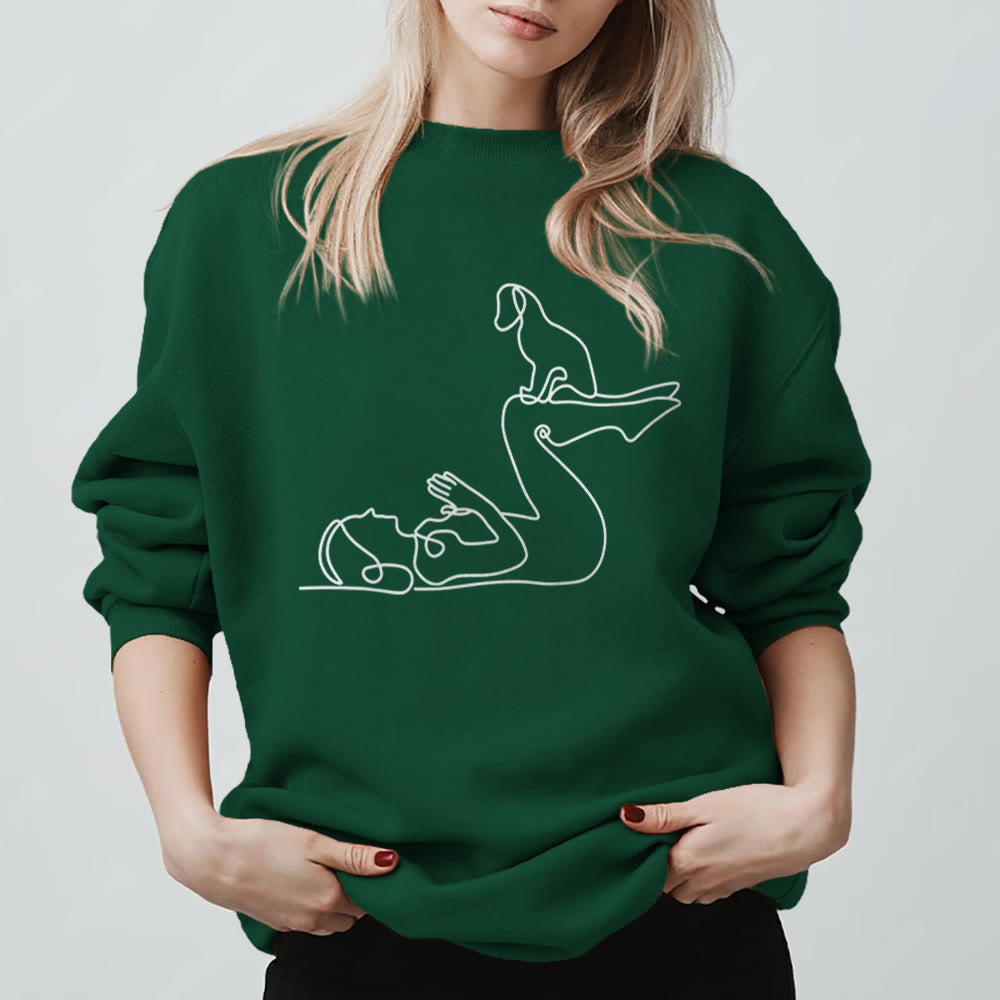 Sweat-shirt Olivenorma Yoga pour amoureux des chiens - Vert - 2XL - image 5