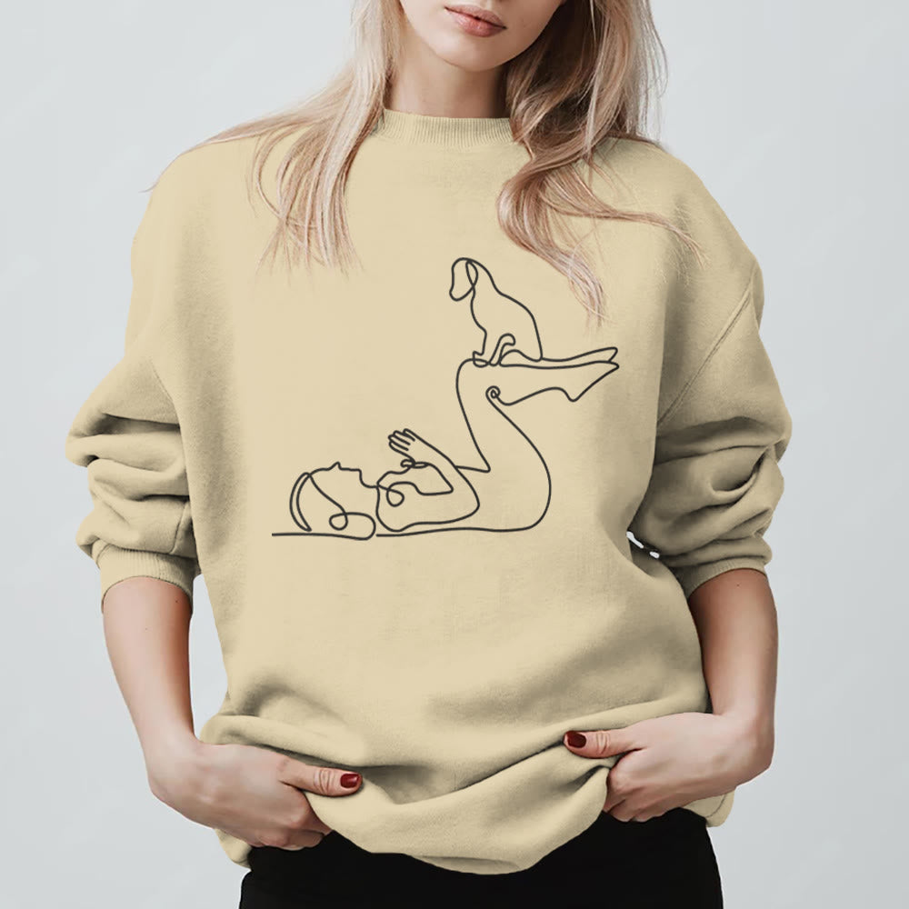 Sweat-shirt Olivenorma Yoga pour amoureux des chiens - Jaune clair - 2XL - image 0