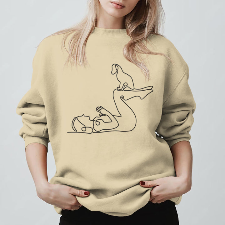 Sweat-shirt Olivenorma Yoga pour amoureux des chiens - Jaune clair - 2XL - image 0