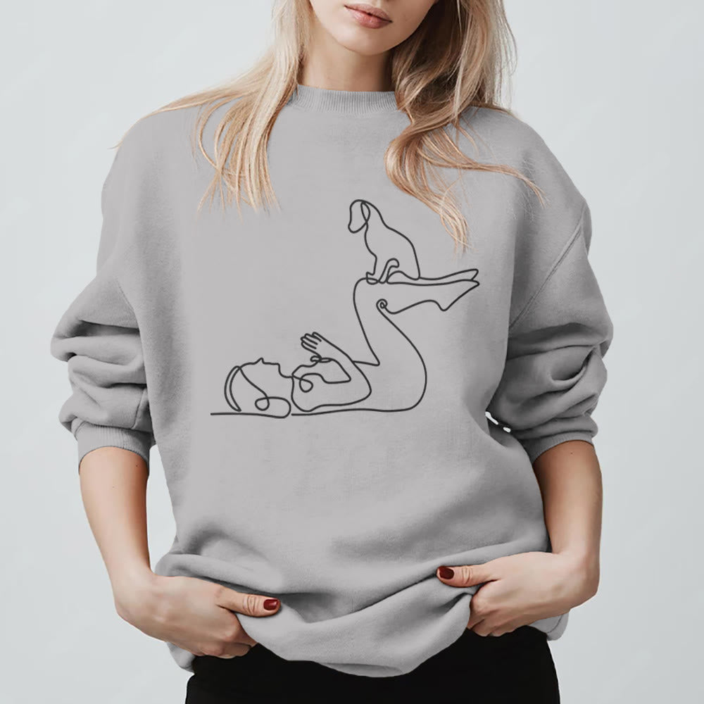 Sweat-shirt Olivenorma Yoga pour amoureux des chiens - Gris - 2XL - image 3