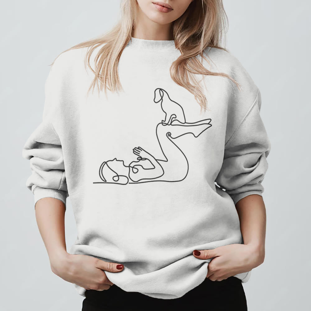 Sweat-shirt Olivenorma Yoga pour amoureux des chiens - Blanc - 2XL - image 11