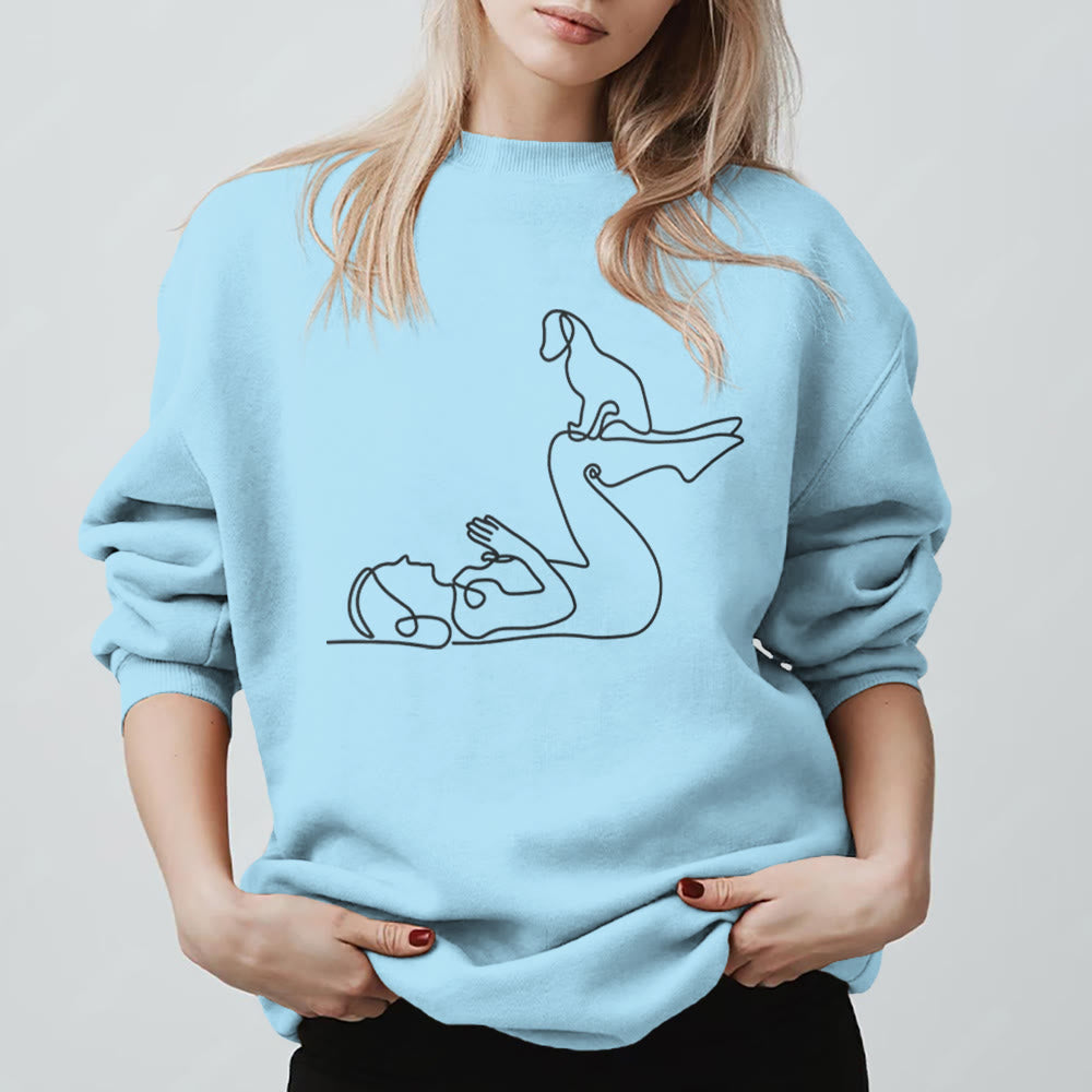 Sweat-shirt Olivenorma Yoga pour amoureux des chiens - Bleu - 2XL - image 15