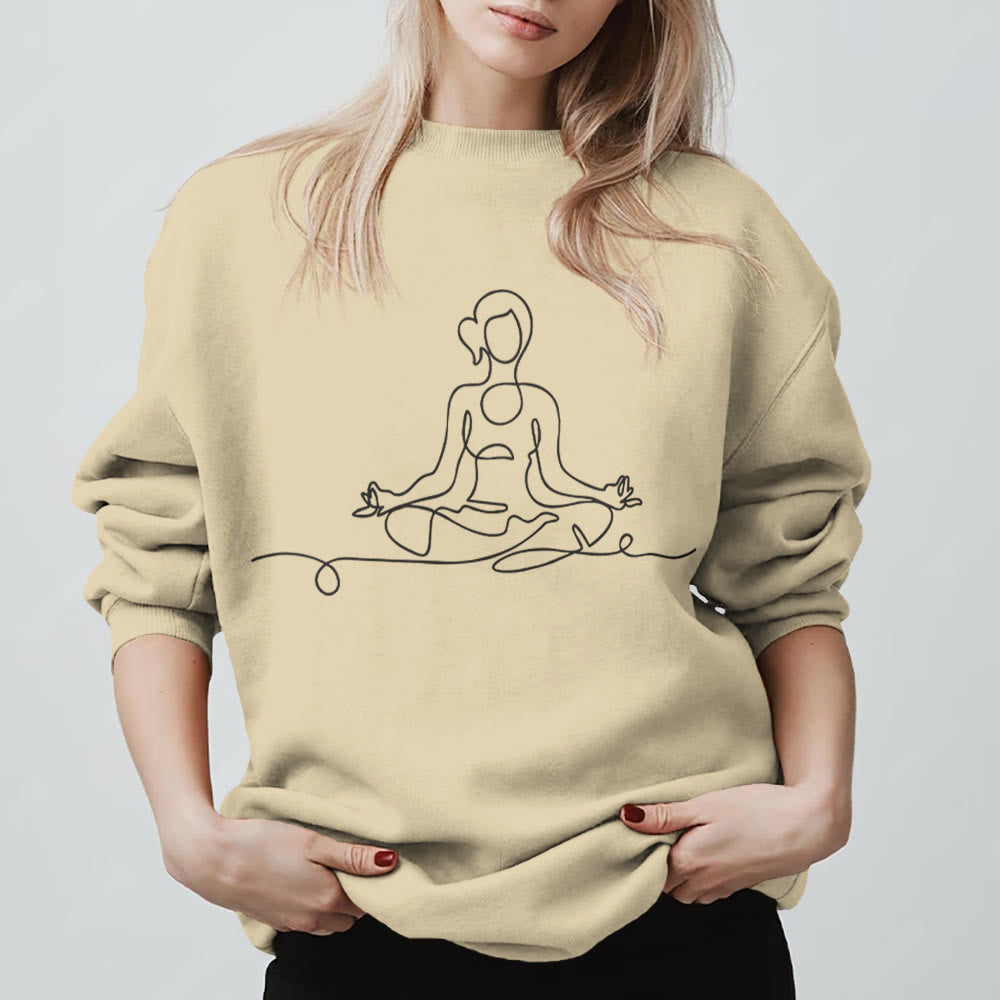 Sweat-shirt de méditation et de yoga minimaliste Olivenorma - Jaune clair - 2XL - image 0