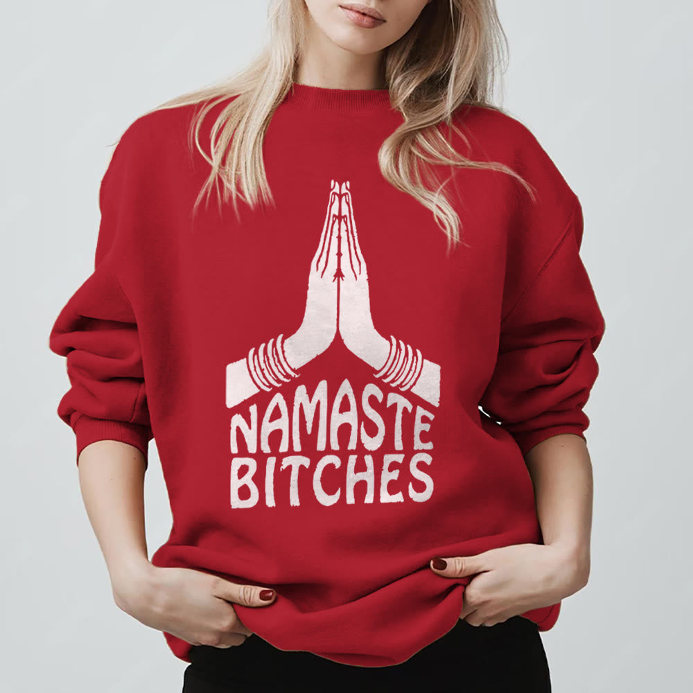 Olivenorma Namaste Vibes Yoga Sweat-shirt de motivation - Rouge - 2XL - image 13