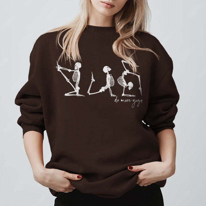 Sweat-shirt de motivation Olivenorma Skeleton Yoga « Faites plus de yoga » - Brun - 2XL - image 7