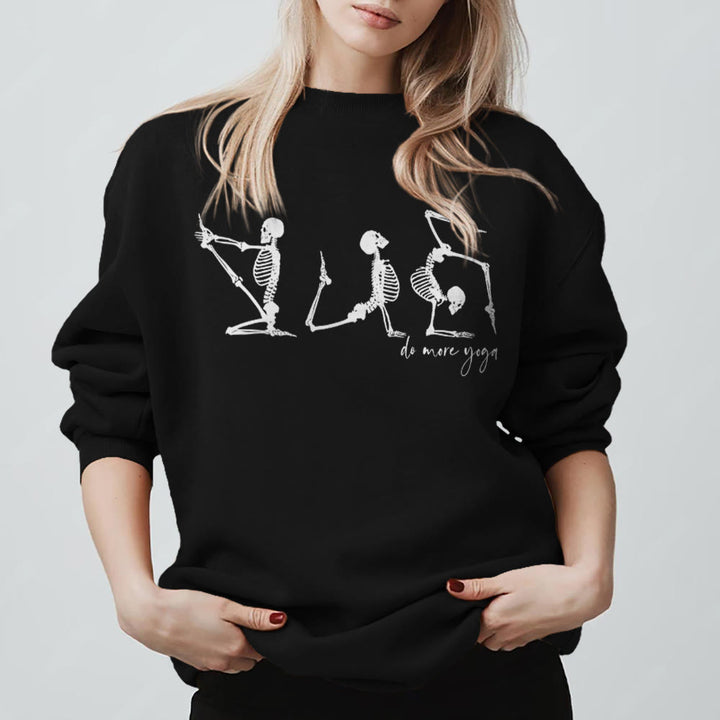 Sweat-shirt de motivation Olivenorma Skeleton Yoga « Faites plus de yoga » - Noir - 2XL - image 9