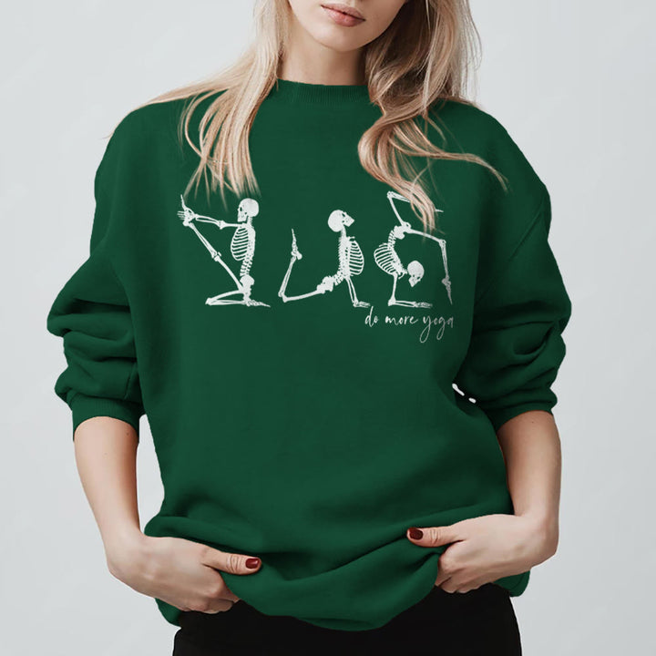 Sweat-shirt de motivation Olivenorma Skeleton Yoga « Faites plus de yoga » - Vert - 2XL - image 5