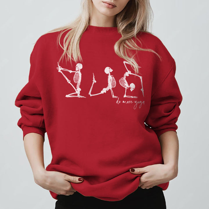 Sweat-shirt de motivation Olivenorma Skeleton Yoga « Faites plus de yoga » - Rouge - 2XL - image 13