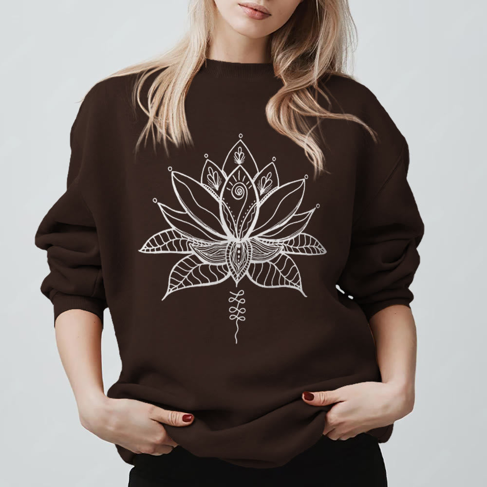 Sweat-shirt de méditation de yoga Olivenorma Lotus Bloom - Brun - 2XL - image 9