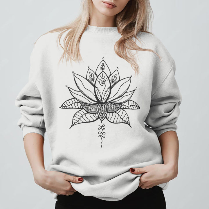 Sweat-shirt de méditation de yoga Olivenorma Lotus Bloom - Blanc - 2XL - image 11