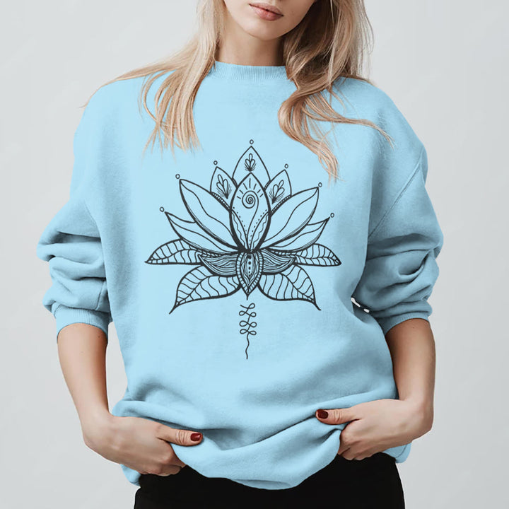 Sweat-shirt de méditation de yoga Olivenorma Lotus Bloom - Bleu - 2XL - image 15
