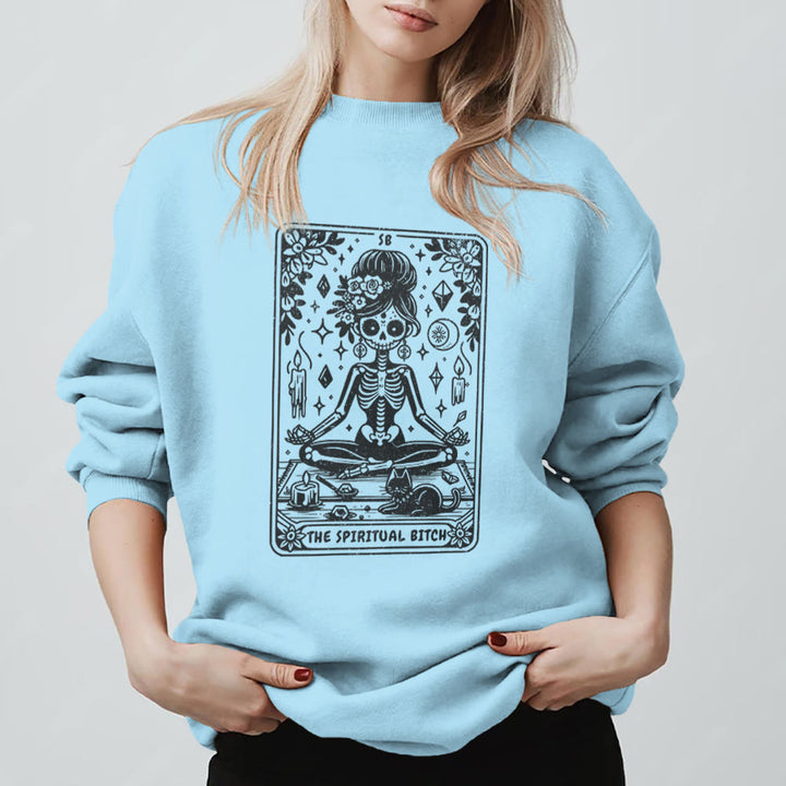 Sweat-shirt Olivenorma Spiritual Bitch Méditation Yoga - Bleu - 2XL - image 15