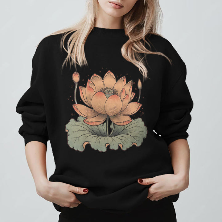 Sweat-shirt de méditation de yoga Olivenorma Lotus Bloom - Noir - 2XL - image 5