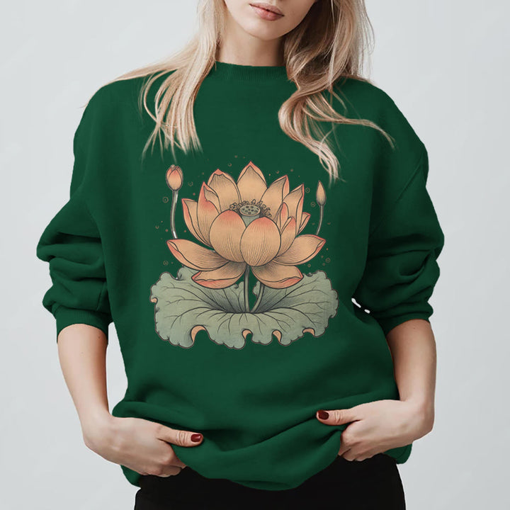 Sweat-shirt de méditation de yoga Olivenorma Lotus Bloom - Vert - 2XL - image 9