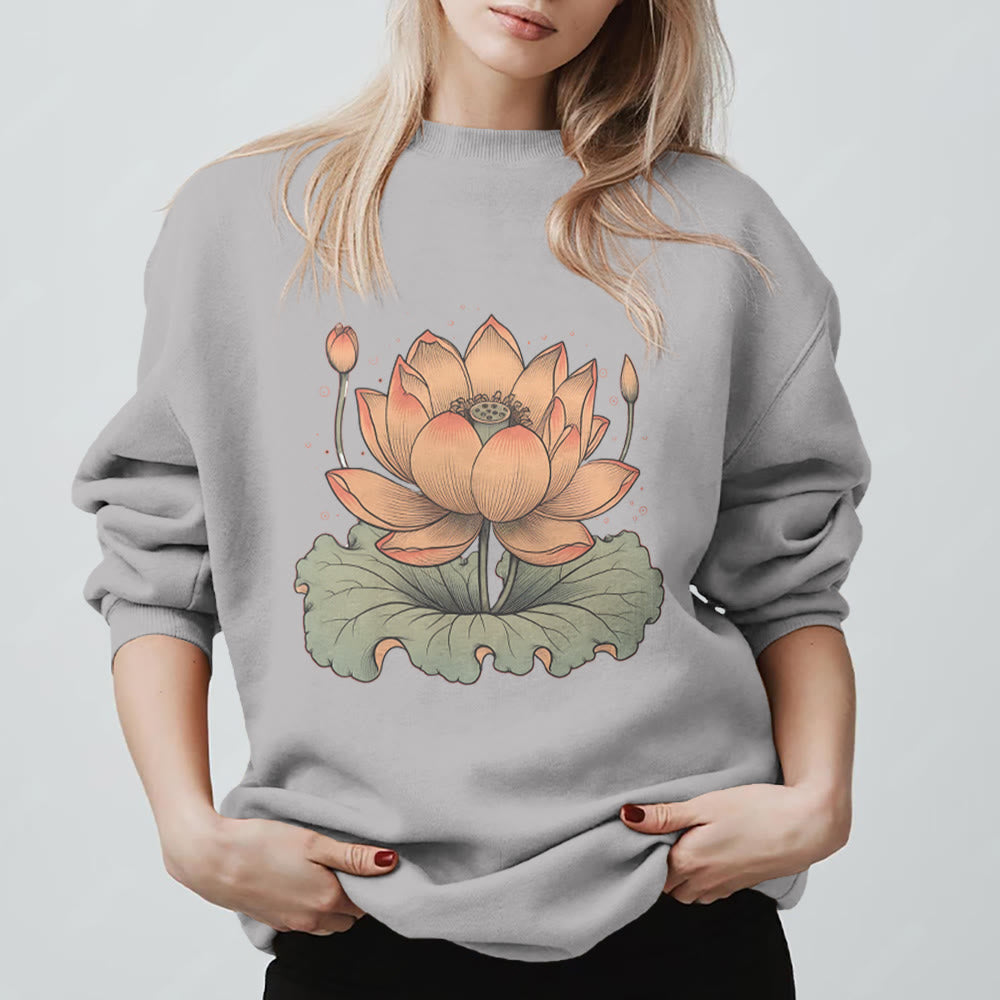 Sweat-shirt de méditation de yoga Olivenorma Lotus Bloom - Gris - 2XL - image 7