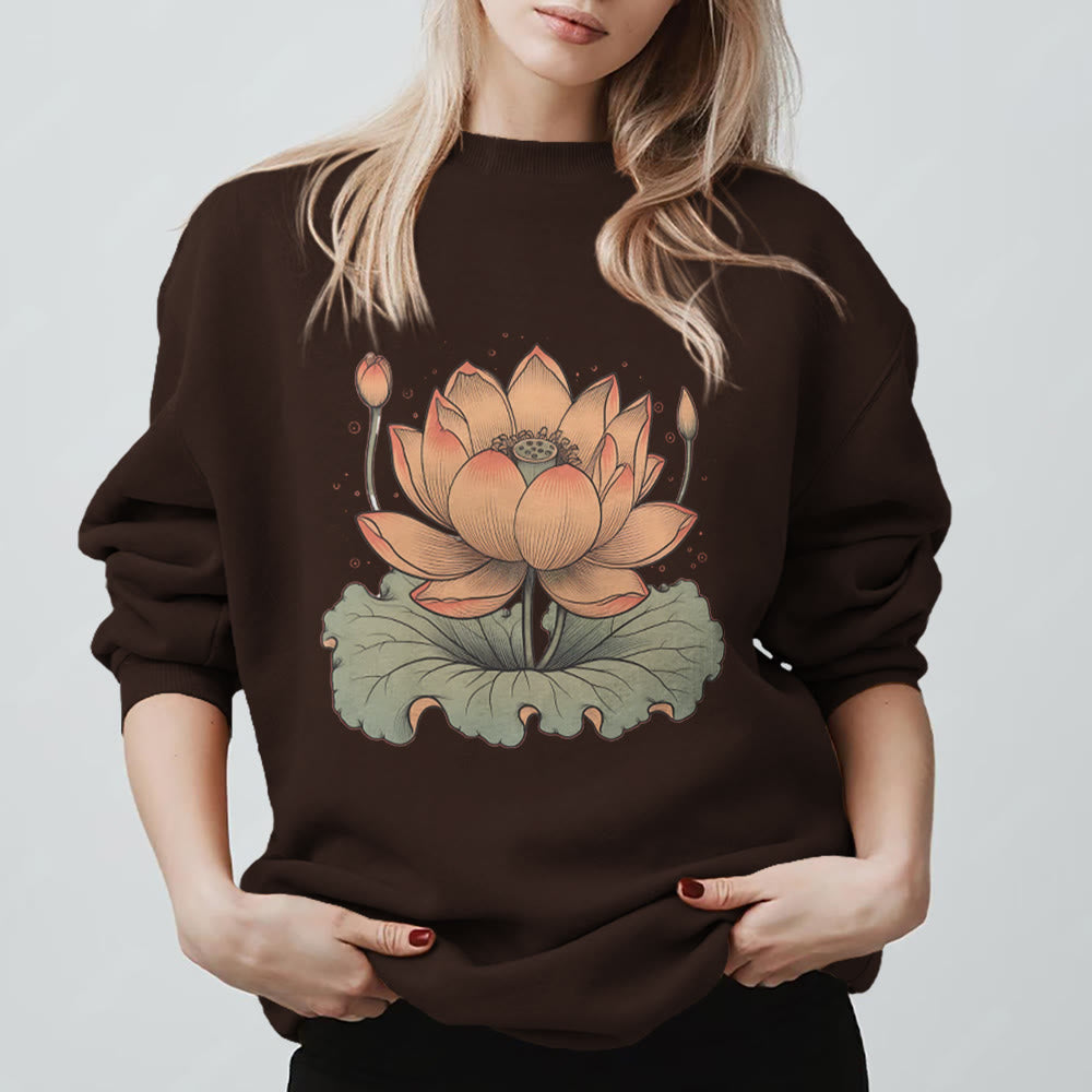 Sweat-shirt de méditation de yoga Olivenorma Lotus Bloom - Brun - 2XL - image 11
