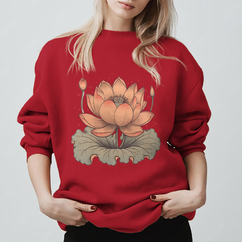 Sweat-shirt de méditation de yoga Olivenorma Lotus Bloom - Rouge - 2XL - image 13