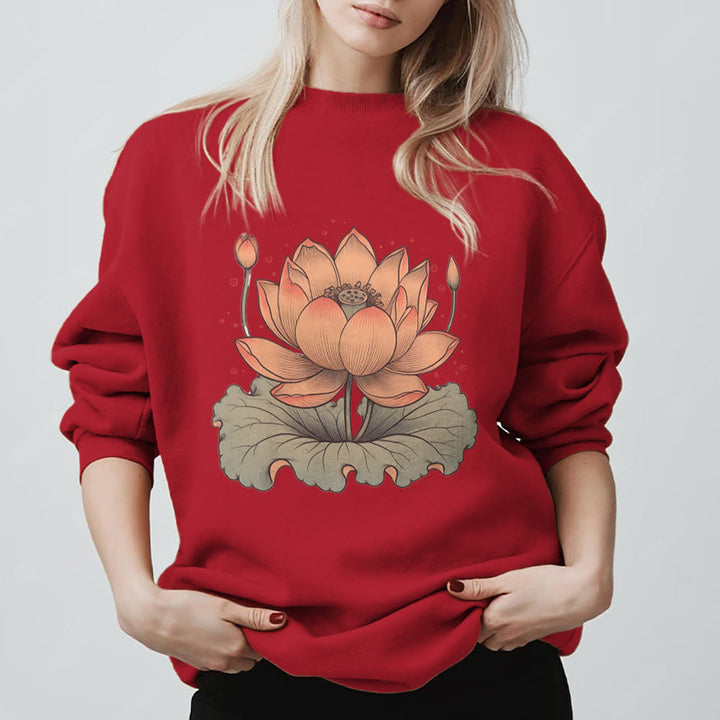 Sweat-shirt de méditation de yoga Olivenorma Lotus Bloom - Rouge - 2XL - image 13