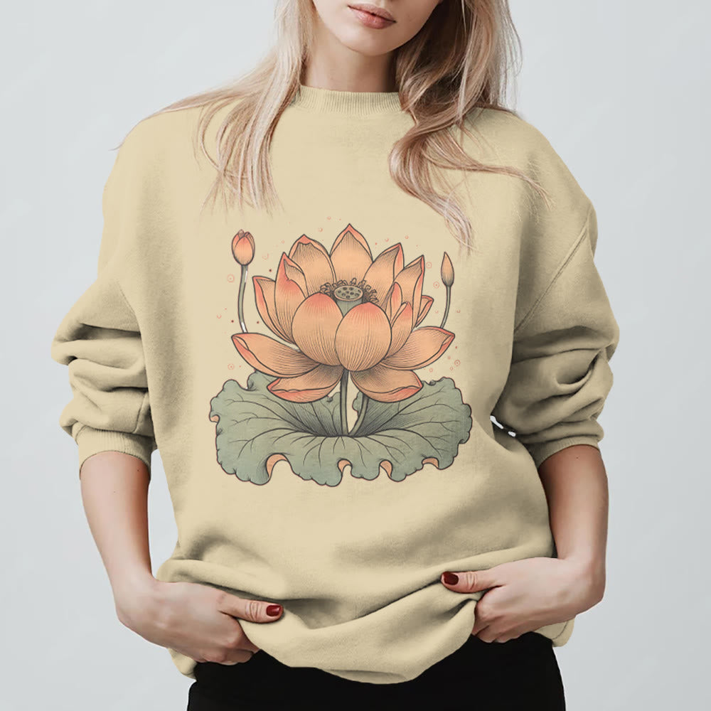 Sweat-shirt de méditation de yoga Olivenorma Lotus Bloom - Jaune clair - 2XL - image 3