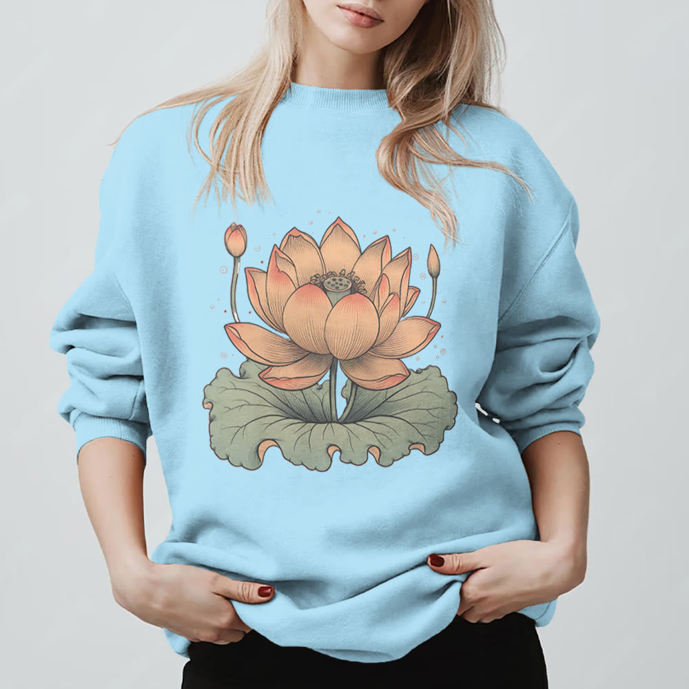 Sweat-shirt de méditation de yoga Olivenorma Lotus Bloom - Bleu - 2XL - image 15