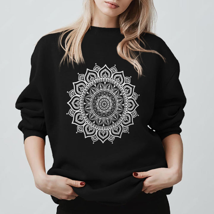 Sweat-shirt de yoga Olivenorma Zen Mandala Géométrie Sacrée - Noir - 2XL - image 7