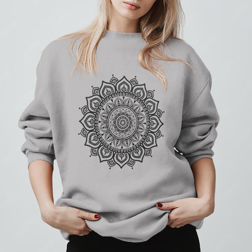 Sweat-shirt de yoga Olivenorma Zen Mandala Géométrie Sacrée - Gris - 2XL - image 9