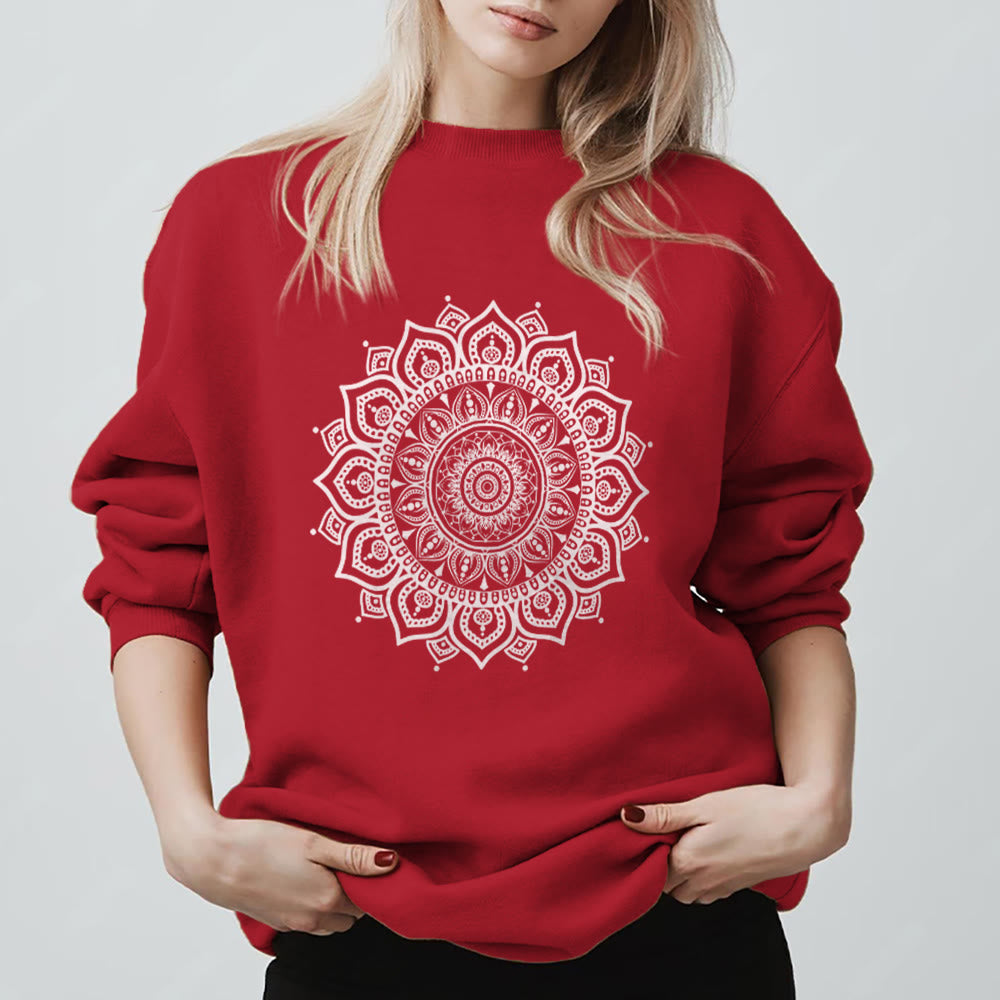 Sweat-shirt de yoga Olivenorma Zen Mandala Géométrie Sacrée - Rouge - 2XL - image 1