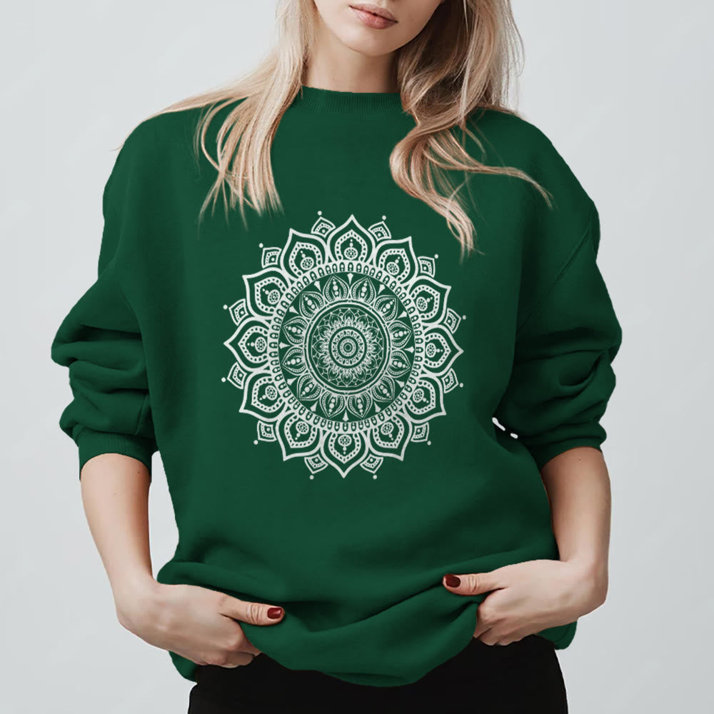 Sweat-shirt de yoga Olivenorma Zen Mandala Géométrie Sacrée - Vert - 2XL - image 11