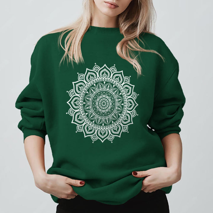 Sweat-shirt de yoga Olivenorma Zen Mandala Géométrie Sacrée - Vert - 2XL - image 11