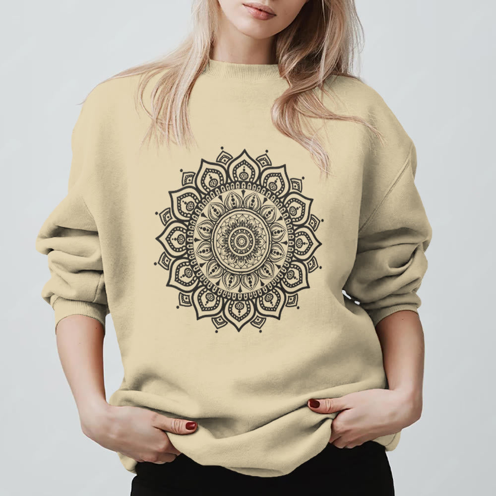 Sweat-shirt de yoga Olivenorma Zen Mandala Géométrie Sacrée - Jaune clair - 2XL - image 5