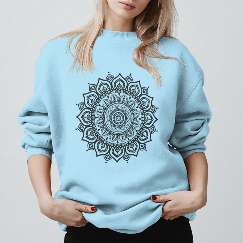 Sweat-shirt de yoga Olivenorma Zen Mandala Géométrie Sacrée - Bleu - 2XL - image 15